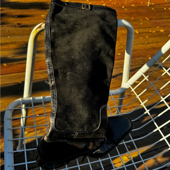 Ralph Lauren two-toned black leather and suede riding boots, beautiful contrast - Picture 7 of 10